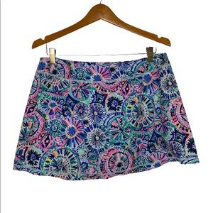 Lilly Pulitzer Luxletic Blue Pink Preppy Skort Tennis Pickleball Golf 14”L 16”W